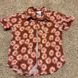 Brown Floral Kids Shirt
